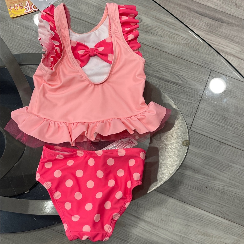 Pink Ruffled Minnie Mouse Swimsuit Set - Picture 2 of 3
